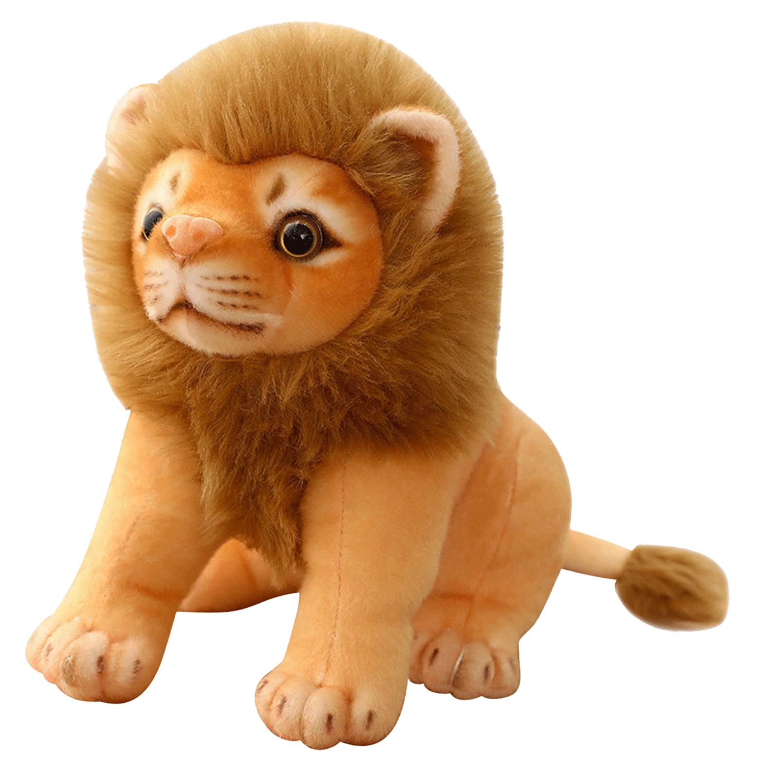 Magideal - León Muñeca Ornamento Regalos Decoración Del Hogar Creativo Lindo Suave Simulación Animales De Peluche Dibujos Animados León Juguete Para Niños Niñas 23Cm