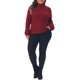 thumbnail image 2 of Agnes Orinda Conjuntos de Halloween Suéter de Talla Grande para Mujer de Punto de Cable Cuello Alto Manga Larga Puño Acanalado Otoño Invierno Suéteres Gruesos L Burdeos, 2 of 6
