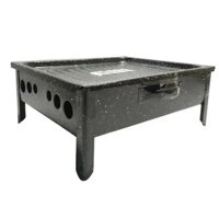 Importclick - Parrilla Brasero Mesa Chapa Enlozada 30X25X12 Cm
