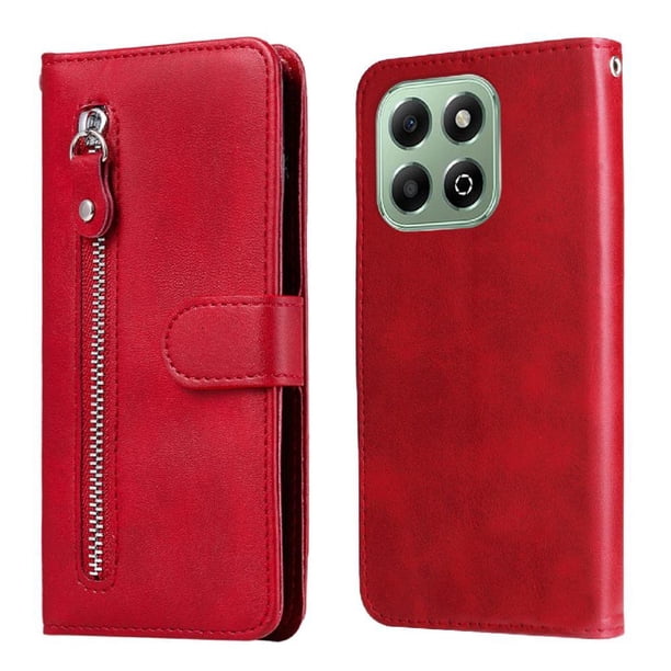 Funda con Cremallera para Honor X6B 4G, Carcasa Cartera de Cuero PU con Soporte y Tarjetero