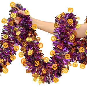 Guirnalda De Oropel De Halloween Watayo, 16 M, Espeluznante Decoración De Calabaza