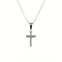 Tiana Joyas - Collar Religioso Con Una Cruz De 13Mm Con Circones De Plata 925