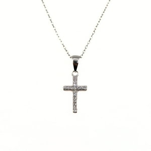 Tiana Joyas - Collar Religioso Con Una Cruz De 13Mm Con Circones De Plata 925