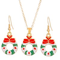 Magideal - Conjunto De Collar Y Aretes Navideños, Joyería Navideña, Delicado Collar Navideño Y Aretes Con Gancho Para Regalo Del Día De La Madre De Año Nuevo Guirnalda