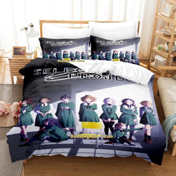 SELECTION PROJECT Bedding SetAnime three-piece set Adult Kid Bedroom Duvetcover Sets Kawaii roupas de cama