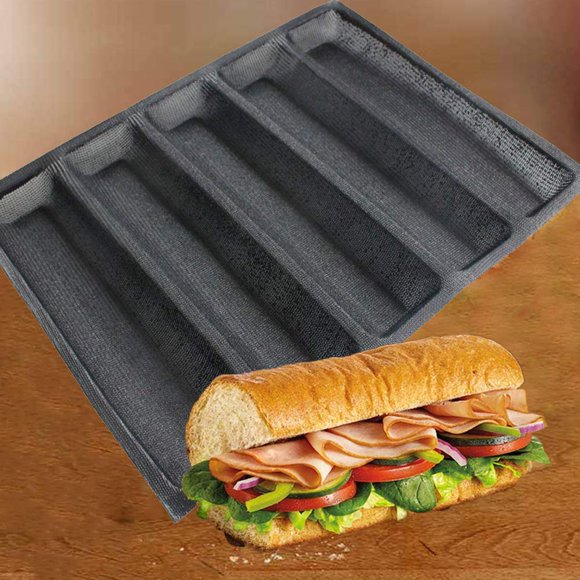 Bandeja de hornear de silicona perforada FETESUR 45 × 34 cm negra