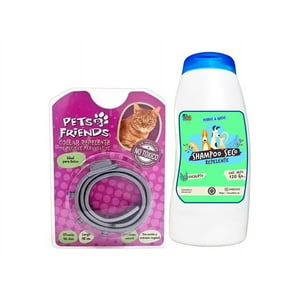 Pets & Friends - Mini Kit Para Gato Collar Antipulgas +Shampoo Repelente
