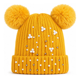 thumbnail image 1 of Gorro Dos Pompon Diseño Perlas Forrado Con Chiporro, 1 of 3