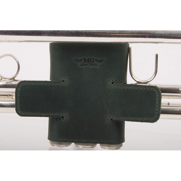 Guardia de válvulas para trompeta MG Leather Work – Cuero verde