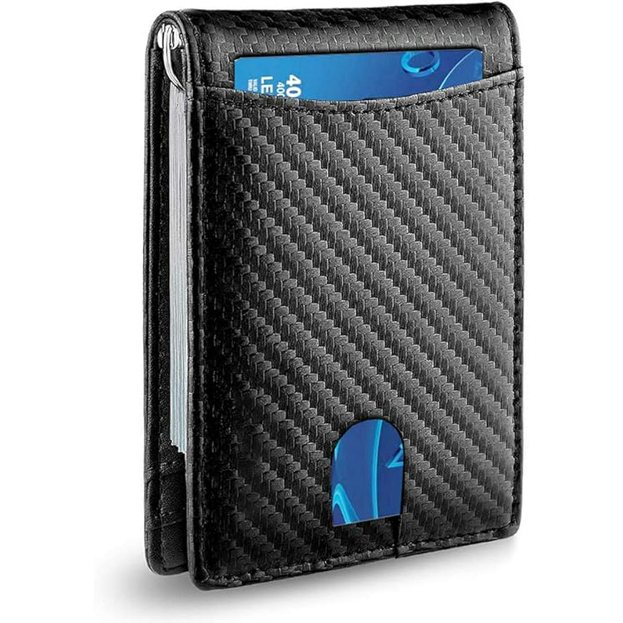 Veat00l - Billetera Para Hombres, Bolso Para Hombres, Diseño Delgado, Billetera Minimalista Y Cerradura Rfid, Material De Cuero Preferido