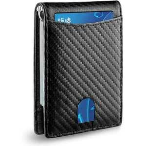 Veat00L - Billetera Para Hombres, Bolso Para Hombres, Diseño Delgado, Billetera Minimalista Y Cerradura Rfid, Material De Cuero Preferido