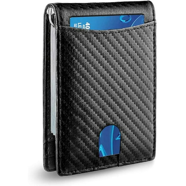 Billetera para hombres, bolso para hombres, diseño delgado, billetera minimalista y cerradura rfid, material de cuero preferido