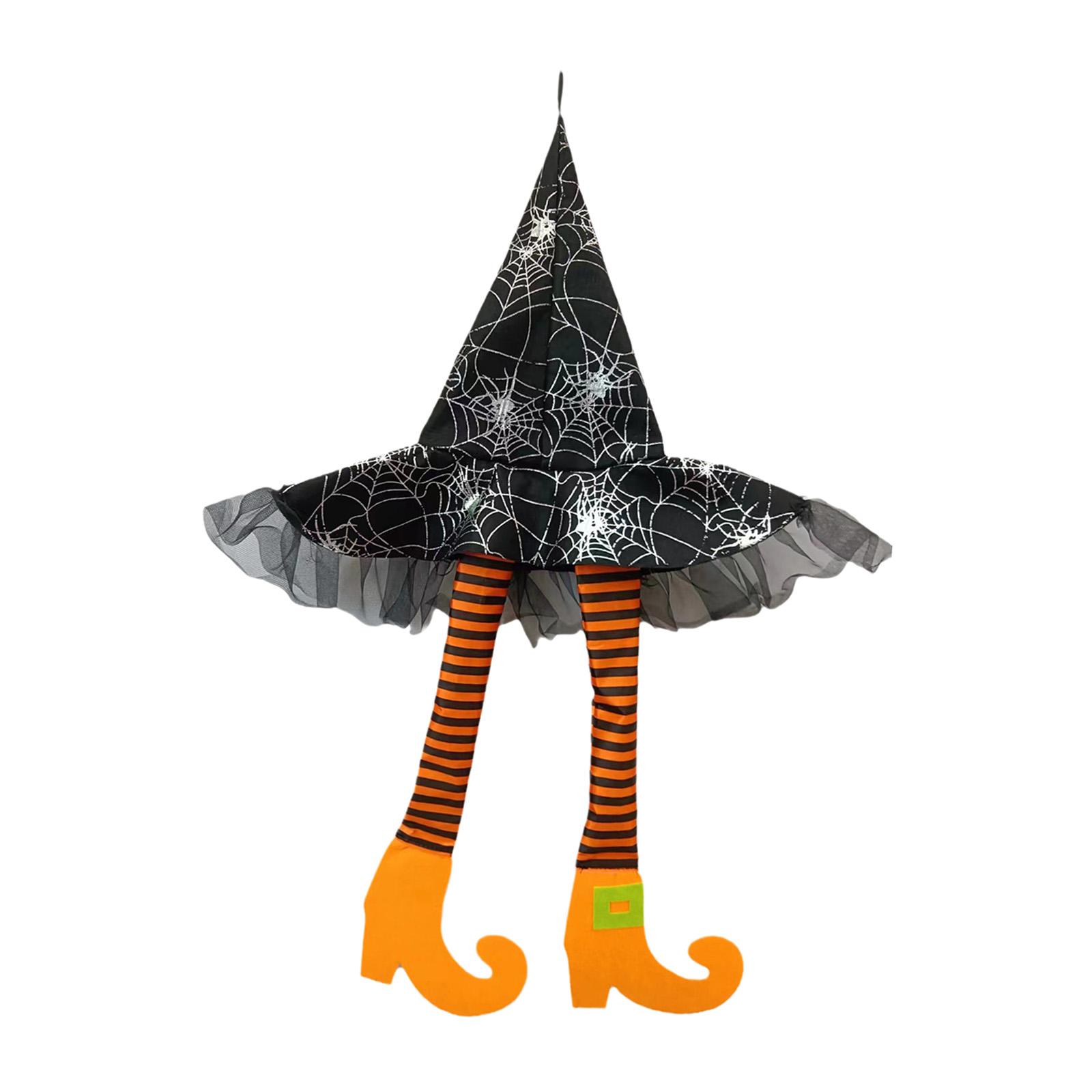 Magideal - Letrero Colgante De Sombrero De Piernas De , Adorno De Decoración De Pierna De Colgante De Halloween, Accesorios De Calcetines, Colgante De Naranja