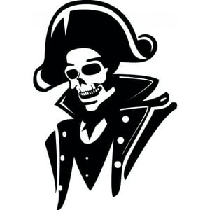 Rienda Libre Graphics - Decomural Pirate Skull Sea Captain Ws-35698