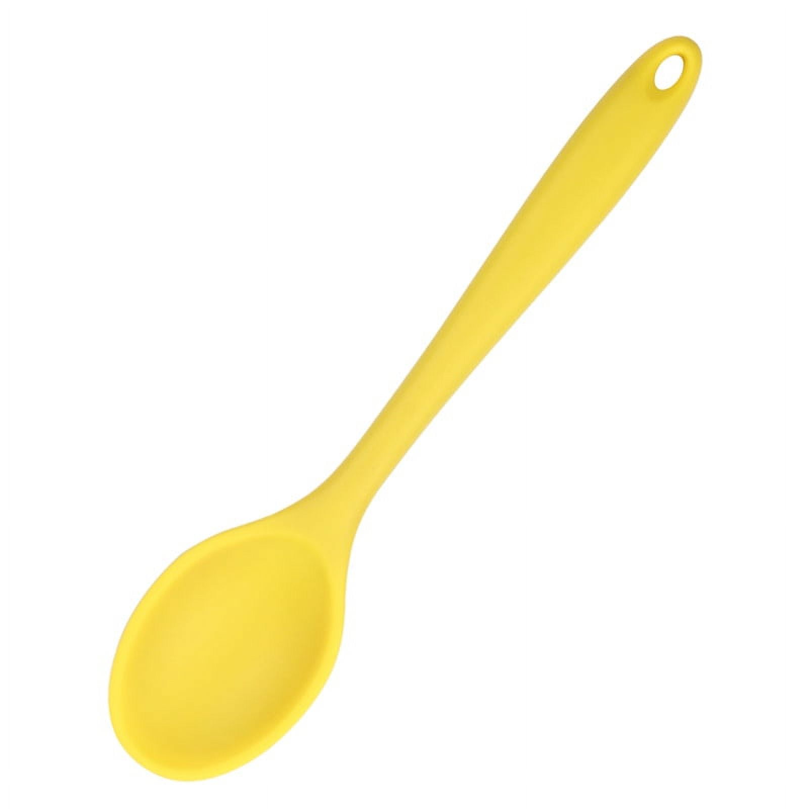 Xmhytop Cucharas De Silicona , Cucharas De Silicona Amarillo De Para Comer, Cuchara De 20.4x4.3cm Para Cocina, Comedor, Cocina Y Hornear