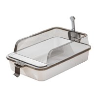 Ioensy - Inodoro Para Gatos Con Parte Superior Abierta, Lavabo De Arena Para Gatos, Suministros Para Mascotas, Bandeja Para Arena Para Gatos, Color Blanco