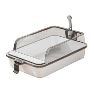 Ioensy - Inodoro Para Gatos Con Parte Superior Abierta, Lavabo De Arena Para Gatos, Suministros Para Mascotas, Bandeja Para Arena Para Gatos, Color Blanco
