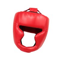 Ioensy - Casco De Boxeo Con Protección Para Las Mejillas, Protector De Cabeza Portátil Para Sanda, Muay Thai, Mma, Adulto, Color Rojo