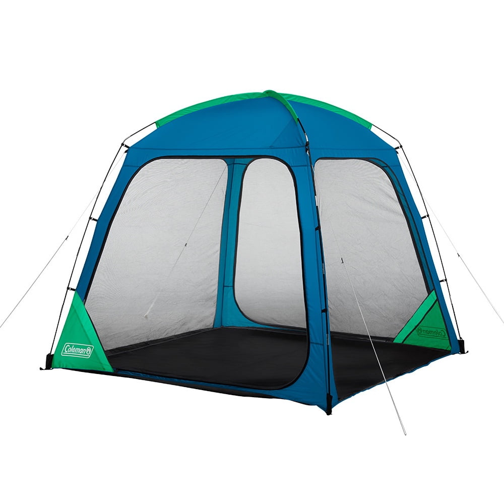 Carpa De Playa Skyshade Coleman, 8 X 8 Pies, Con Dosel Y Pantalla, Para 6 Personas, Azul