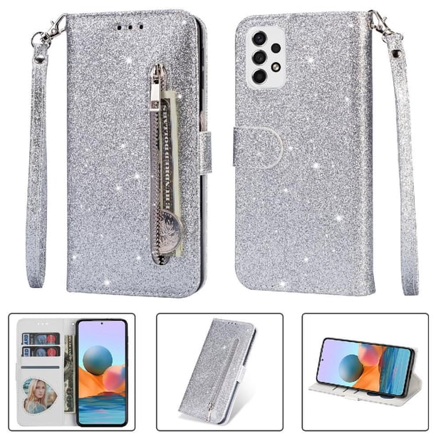 Funda para FOXDOCK Elegante funda Samsung Galaxy A33 5G Glitter con cremallera-Ideal para el uso diario