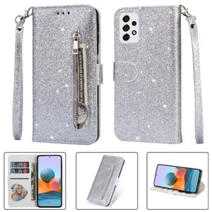 Funda Para Foxdock Elegante Funda Samsung Galaxy A33 5G Glitter Con Cremallera-Ideal Para El Uso Diario