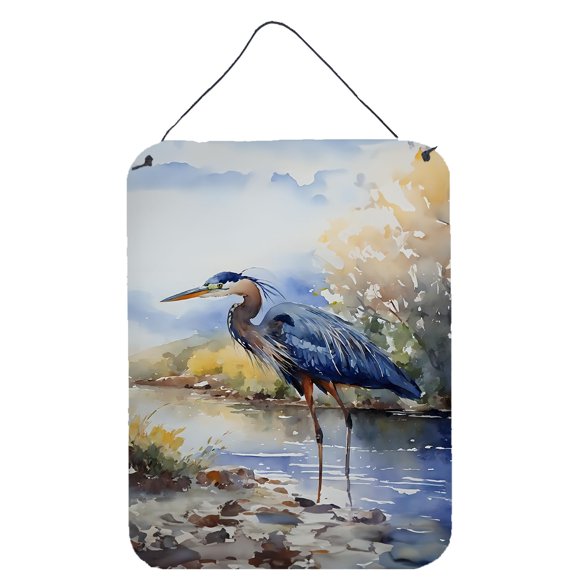 Letrero de aluminio para colgar en pared o puerta Caroline's Treasures Blue Heron