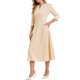 thumbnail image 4 of INSPIRE CHIC Vestido de Trabajo para Mujer Línea A 3/4 Mangas Elegante Vestido Midi Albaricoque Profundo XS, 4 of 6