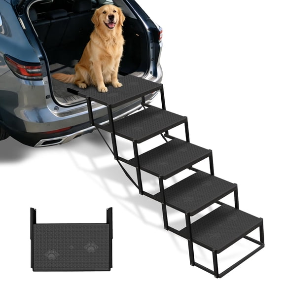 Escalera plegable de 5 peldaños antideslizante COZEER para perros