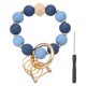 thumbnail image 1 of Uxcell Llavero de Muñeca de Silicona con Cuentas, Lindo Brazalete con Anillo de Llave y Destornillador con Hebilla en D para Llaves de Coche y Carteras (Serie Azul), 1 of 7