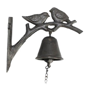 Bothyi - Campana De Pared De Hierro Fundido Campana Montada En La Pared De Metal Timbre De Sacudida Manual