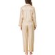 thumbnail image 3 of INSPIRE CHIC Conjunto de Pijama de Satén a Rayas para Mujer, Manga Larga, Botones, Cuello con Muesca, Conjunto de Descanso con Cintura Elástica S Champán, 3 of 6