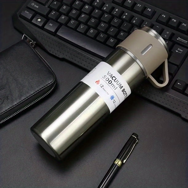 1pc/1Set Stainless Steel Thermal Cup, With Gift Box Set, Double Layer Leakproof Insulated Water Bottle, Keeps Hot And Cold Drinks For Hours, Suitable For Cycling, Backpacking, Office Or Car, School, P