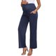 thumbnail image 4 of INSPIRE CHIC Pantalones de Trabajo de Maternidad Sobre el Vientre Pantalones de Embarazo - Alta Elasticidad, Pierna Ancha Suelta, Casual de Negocios M Azul Profundo, 4 of 6