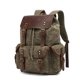thumbnail image 1 of Mochila Lmagice de lona de piel auténtica con portátil de 13 pulgadas, color verde militar, 1 of 9