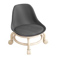 Bothyi - Taburete Rodante Redondo Bajo Con Ruedas Taburete De Pedicura Para Gimnasio Oficina Garaje Negro