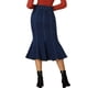 thumbnail image 3 of Falda de Cola de Pescado para Mujer INSPIRE CHIC de Mezclilla Maxi Desgastada Azul Oscuro M, 3 of 6