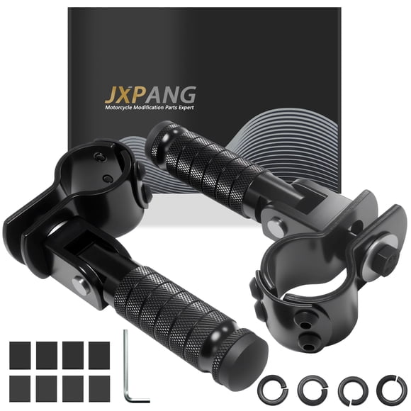 Posapiés plegables universales para motocicleta JXPANG M8, negros