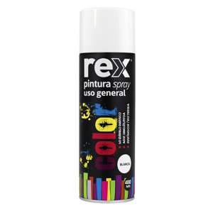 Pintura En Spray Uso General Secado Rápido Rex 400Ml Blanca