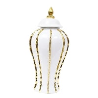 Magideal - Ceramic Vase Porcelana Jarra De Jengibre Con Tapa De 12 Artesanía China Jarro De Almacenamiento De Jarras De Para Bodas Escritorio De Fiesta Dorm