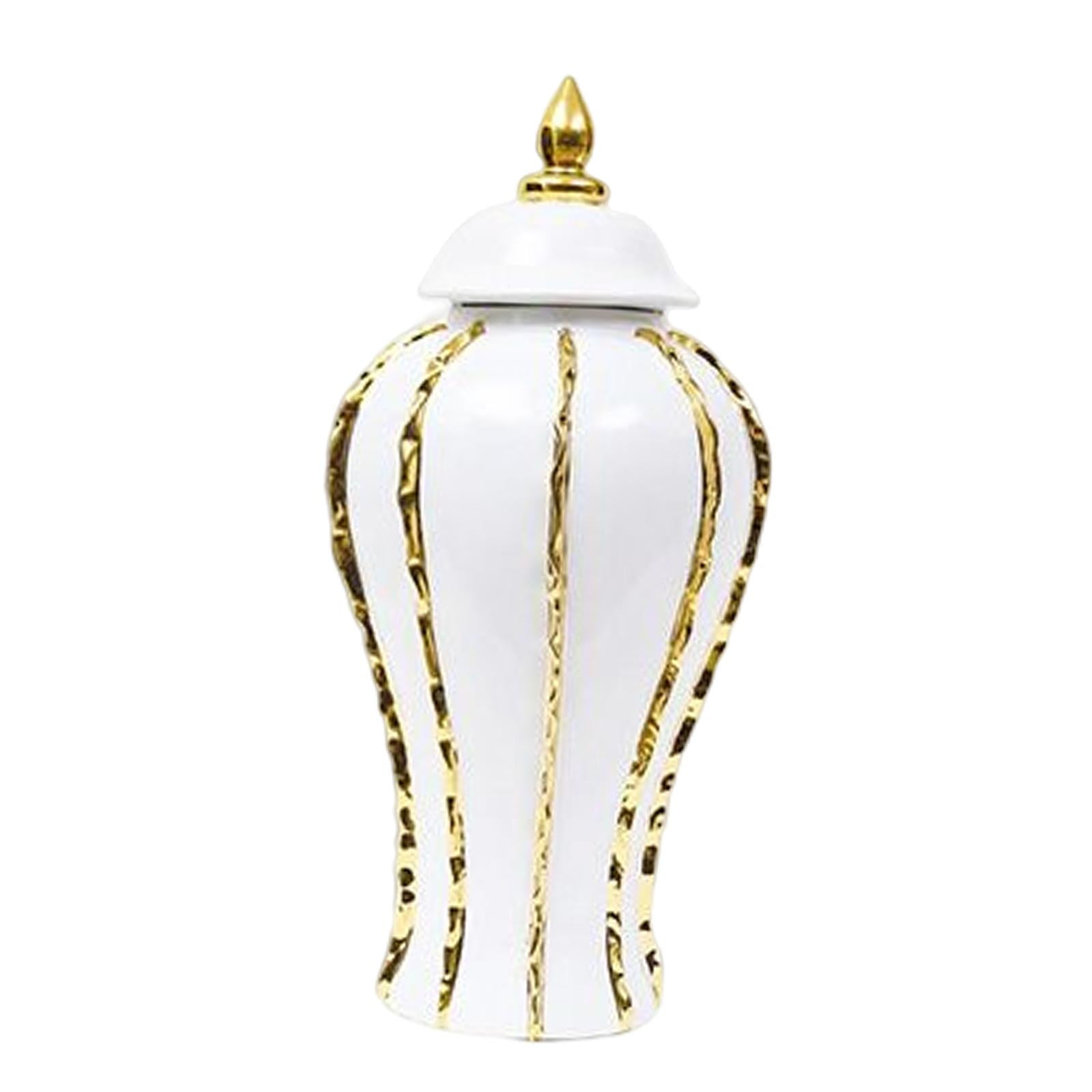 Magideal - Ceramic Vase Porcelana Jarra De Jengibre Con Tapa De 12 Artesanía China Jarro De Almacenamiento De Jarras De Para Bodas Escritorio De Fiesta Dorm