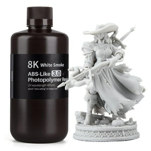 Impresora 3D De Resina Elegoo Tipo Abs 8K 3.0 1000 G White Smoke