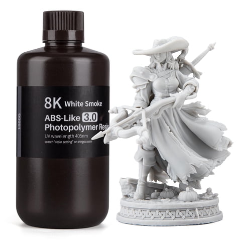 Impresora 3D De Resina Elegoo Tipo Abs 8K 3.0 1000 G White Smoke