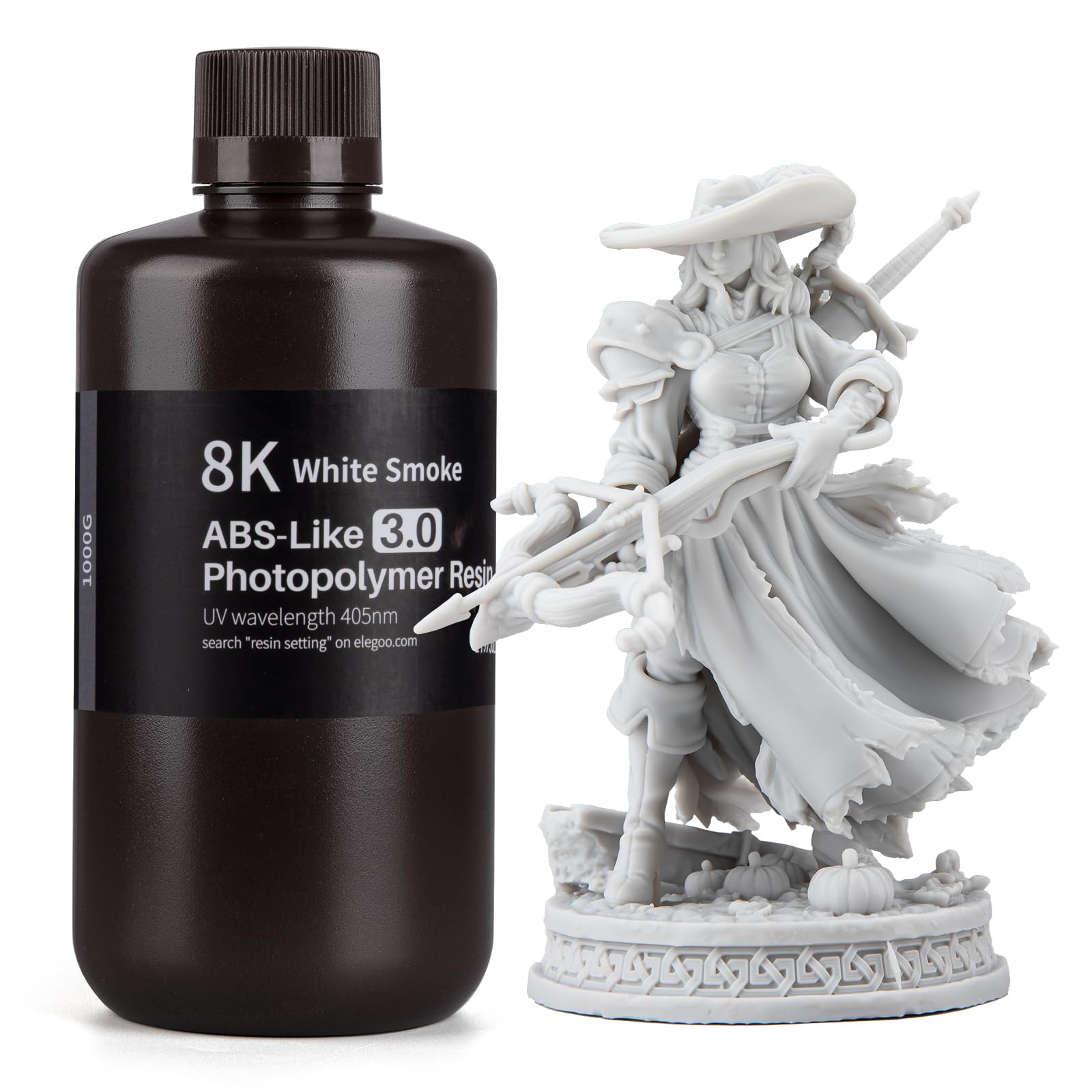 Impresora 3D De Resina Elegoo Tipo Abs 8K 3.0 1000 G White Smoke