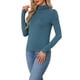 thumbnail image 4 of INSPIRE CHIC Camiseta de Mujer de Cuello Alto de Manga Larga, Viscosa Suave, Ajuste Ceñido, Básica, Elástica, para Superponer, Azul Oscuro Medio, 4 of 6