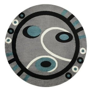 Modalfo - Alfombra Redonda Florida Azul 160 X 160 Cm