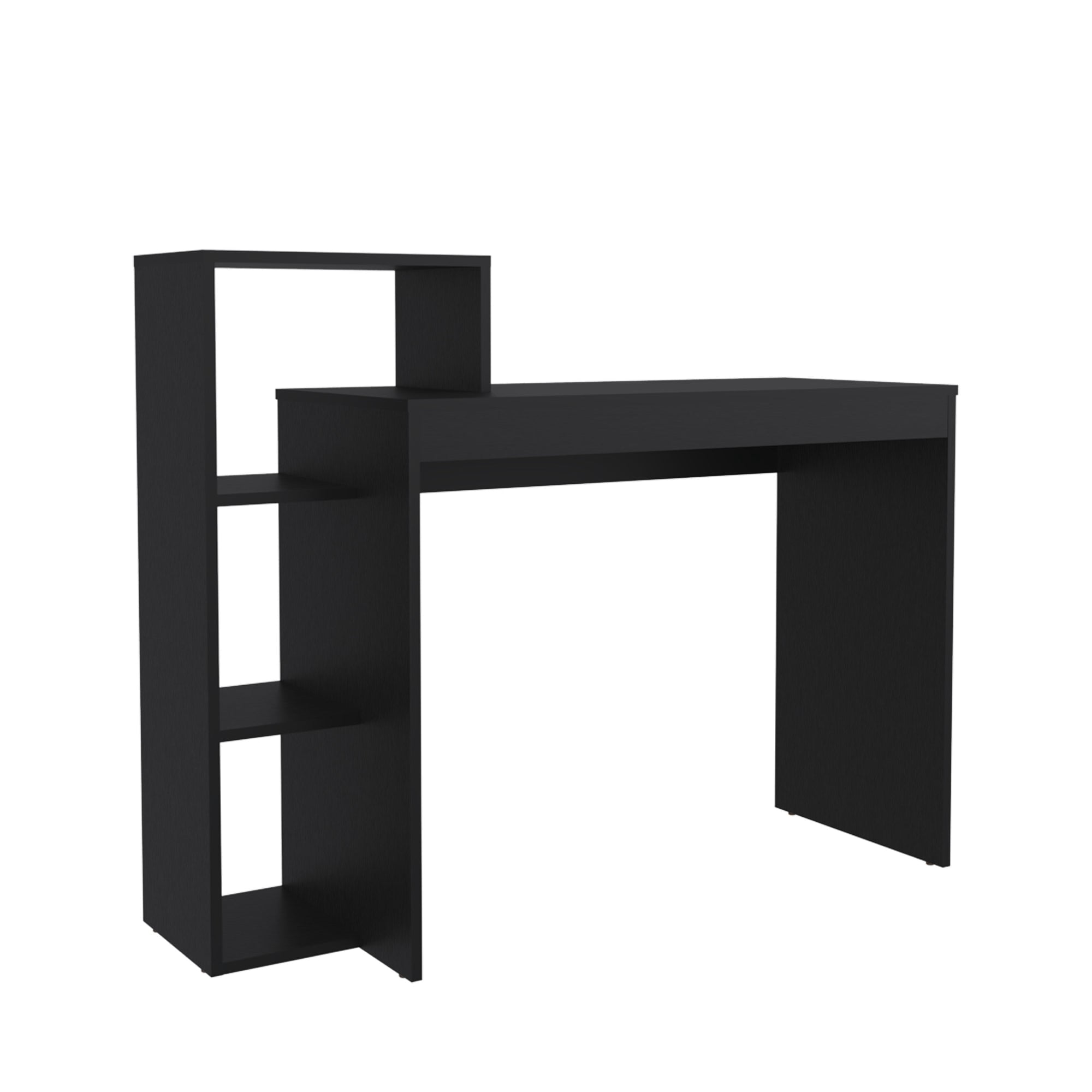 Fmfurniture - Escritorio Biblioteca 3 Repisas Negro