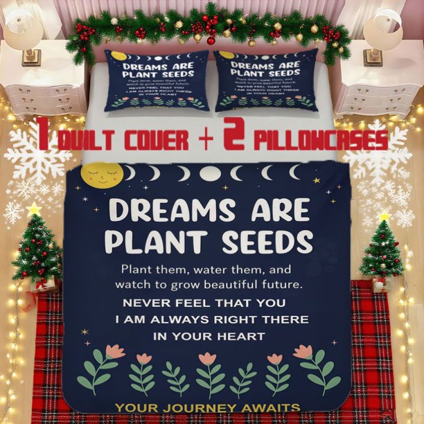 Dream Seeds Soft Printed Bedding Set Polyester Fabric Decorative & Warm Ideal for Bedroom or Guest Room