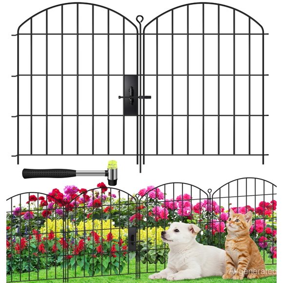 Cerca de jardín HEYRSUN 61 cm x 5 m con portón