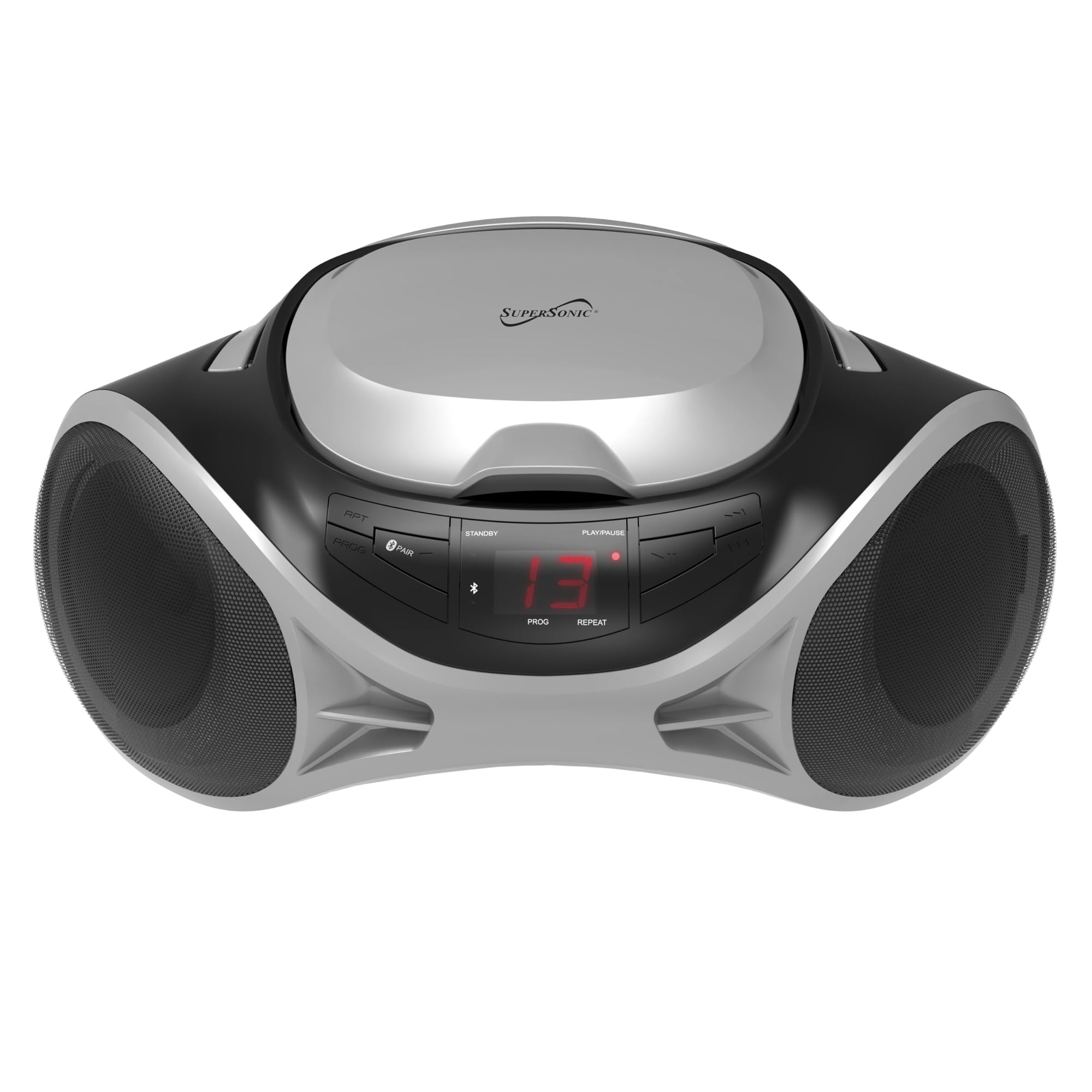 Reproductor De Cd Portátil Supersonic Sc-726bt Con Bluetooth Silver