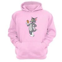 Genérico - Polerón Canguro Tom Y Jerry Rosa Talla Xs Unisex